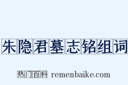 朱隐君墓志铭组词是什么意思的图片